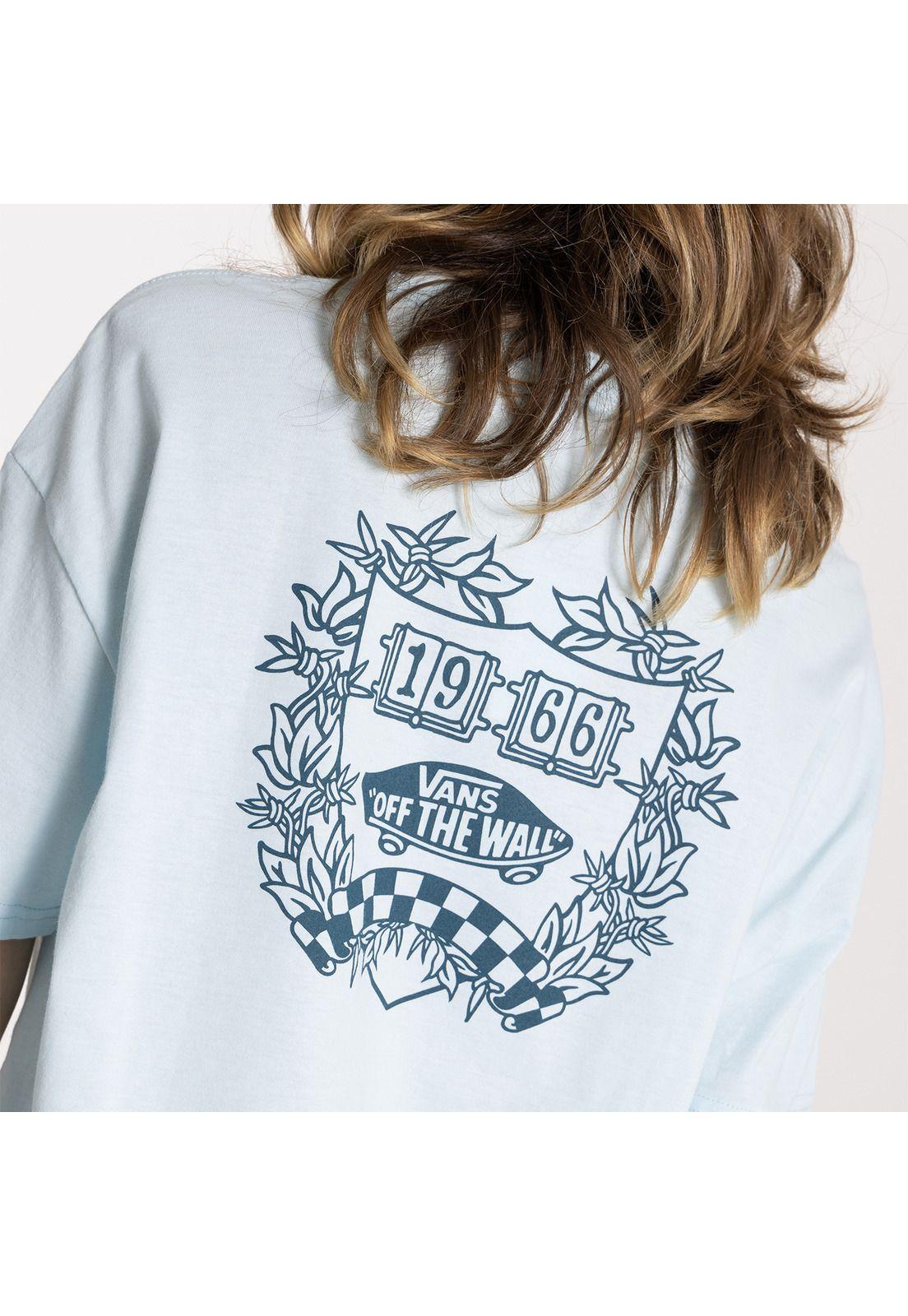 Polera Manga Corta Crested Celeste Mujer-4