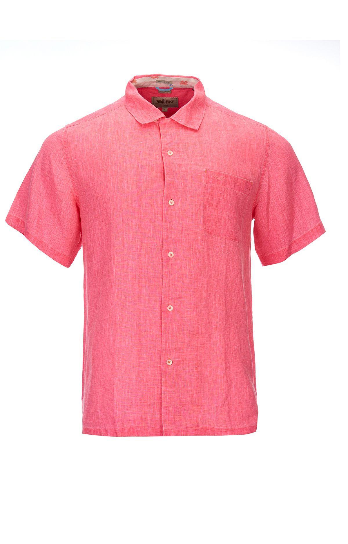Camisa Lino Orgánico Hombre Linendyed Rosa-0