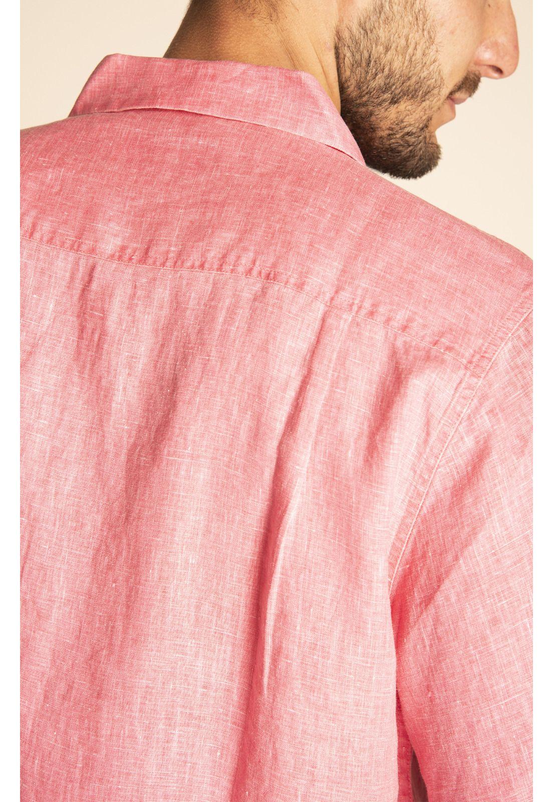Camisa Lino Orgánico Hombre Linendyed Rosa-4
