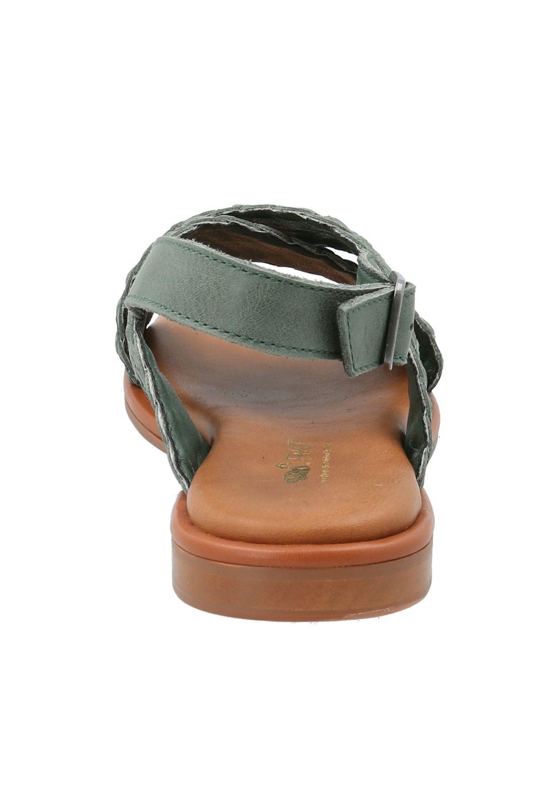 Sandalia Cuero Mujer Lima Verde -5