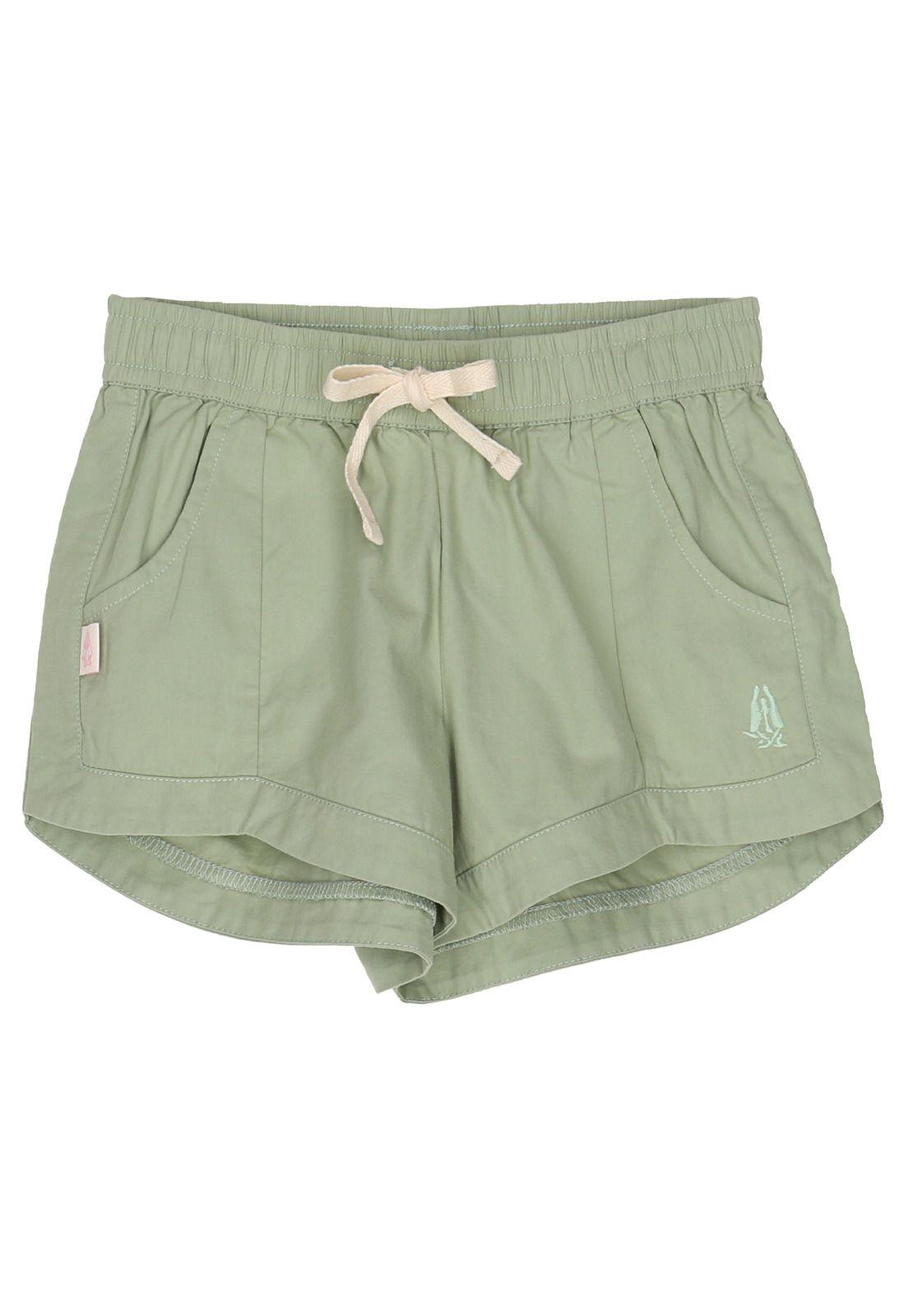 Short Niña Flowy Verde-0