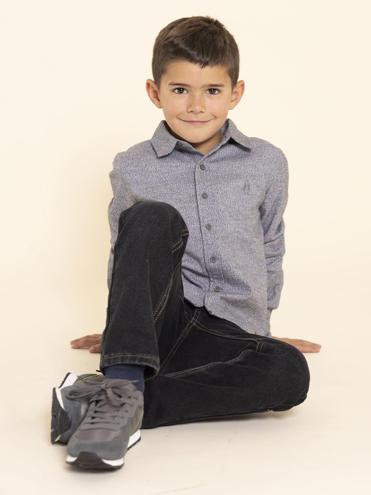 Zapatilla Cuero Janet-K Niño Gris-3