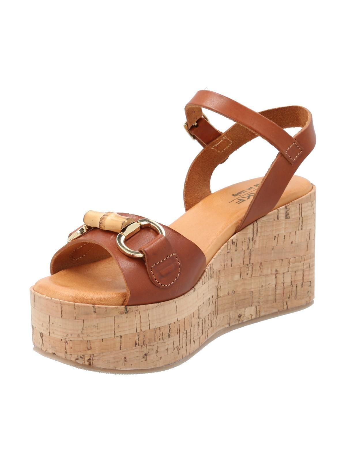 Sandalia Cuero Mujer Joaka Café-4