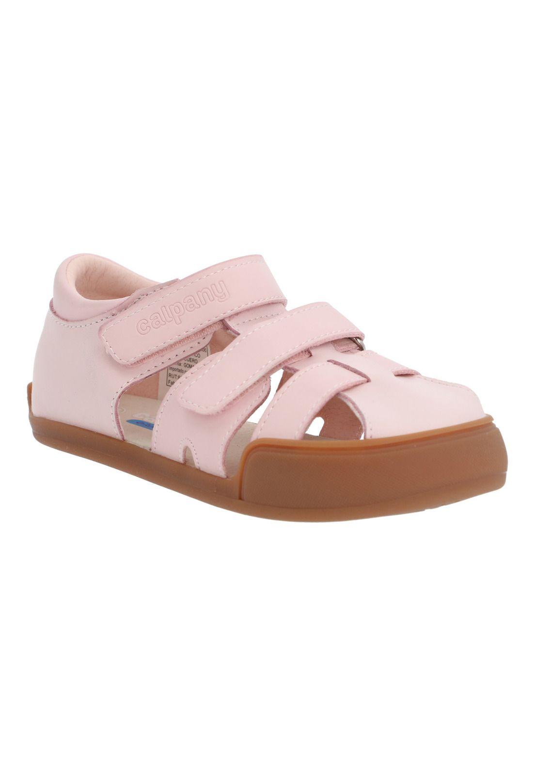 Sandalia Cuero Ergonómica Nina Kentucky Rosado Calpany-0
