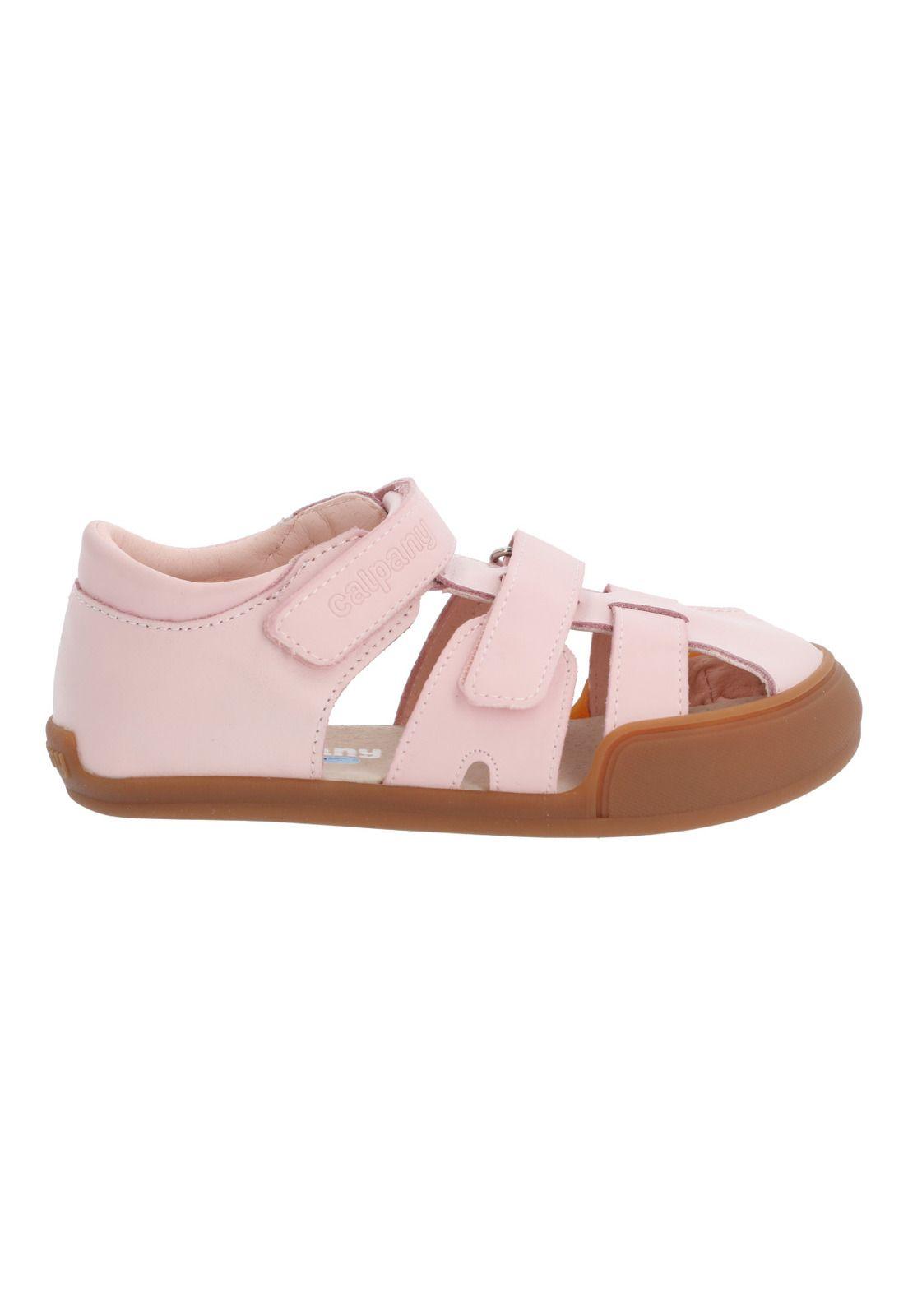 Sandalia Cuero Ergonómica Nina Kentucky Rosado Calpany-1