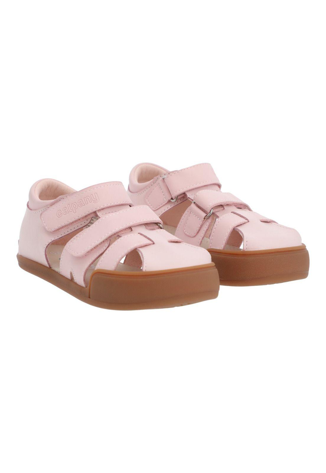 Sandalia Cuero Ergonómica Nina Kentucky Rosado Calpany-9