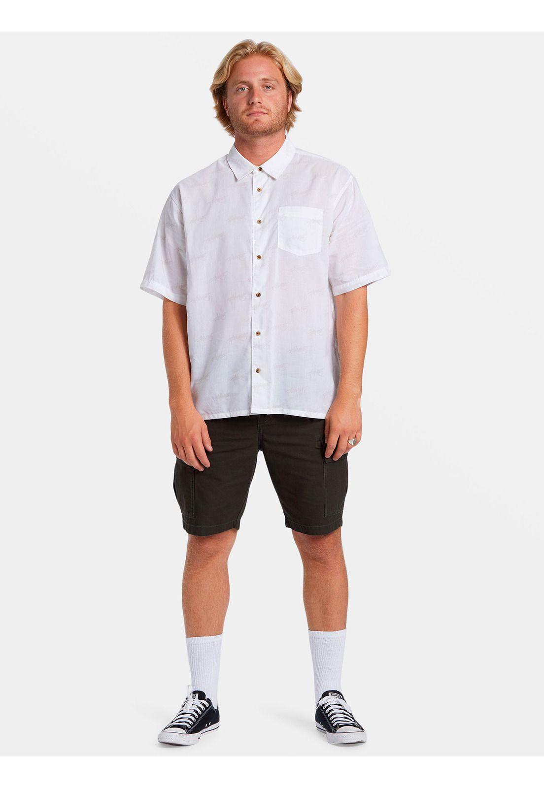 Camisa Manga Corta Hombre Script Print Blanca-0