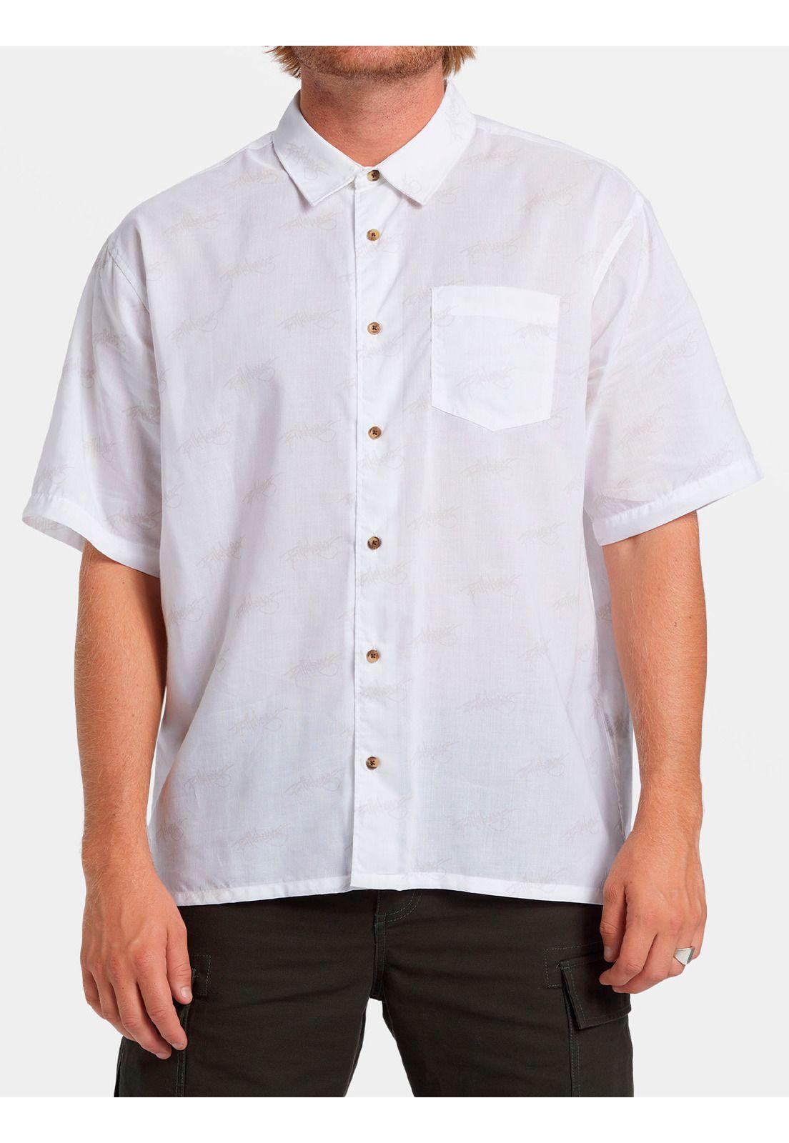 Camisa Manga Corta Hombre Script Print Blanca-1