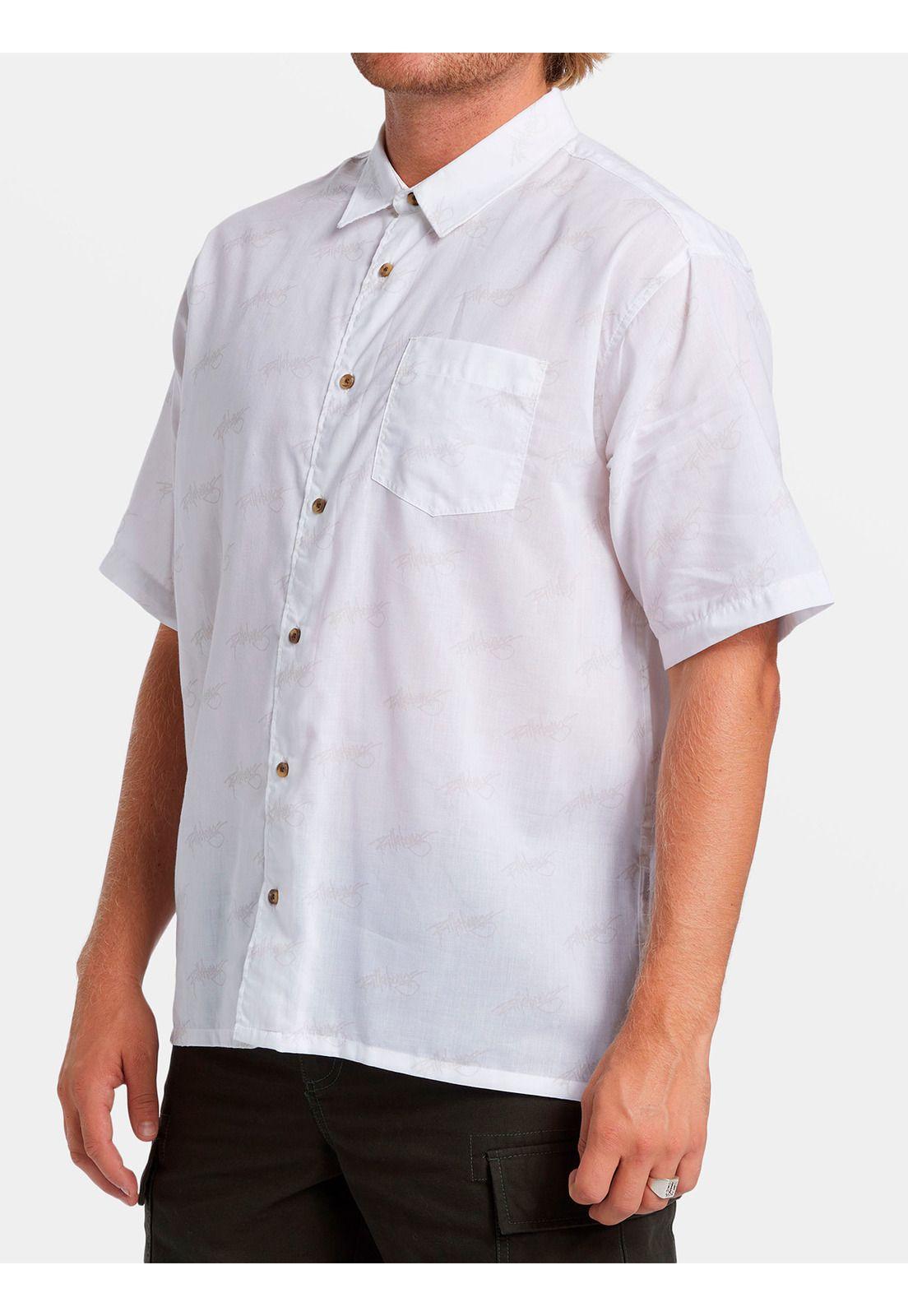 Camisa Manga Corta Hombre Script Print Blanca-2