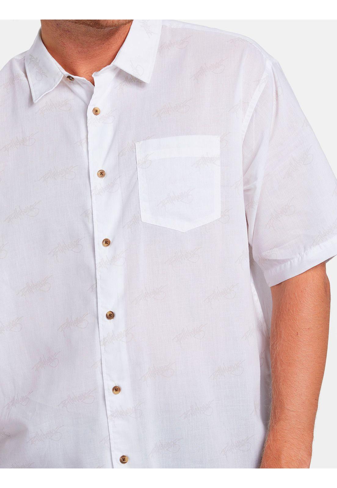 Camisa Manga Corta Hombre Script Print Blanca-3