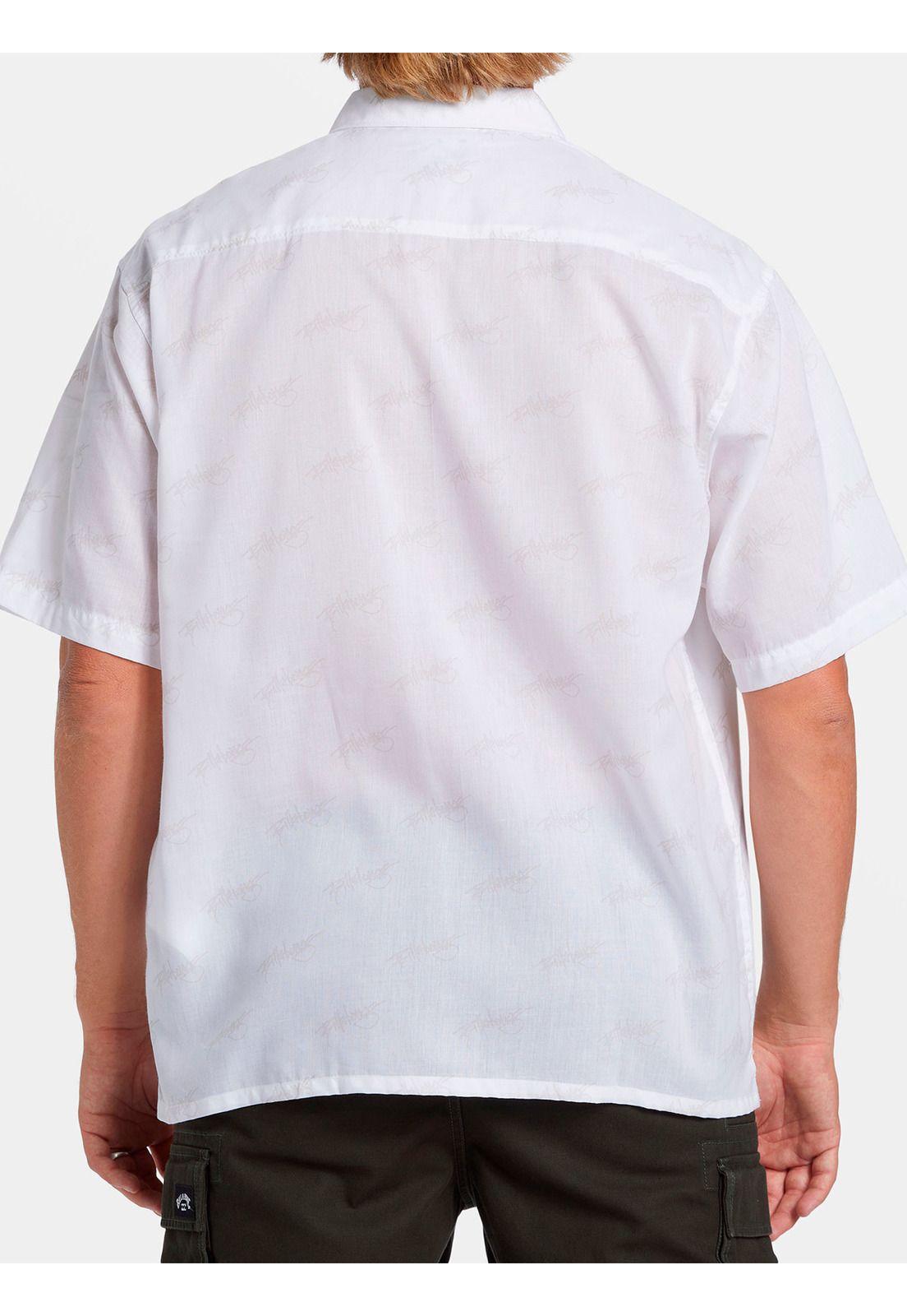 Camisa Manga Corta Hombre Script Print Blanca-4