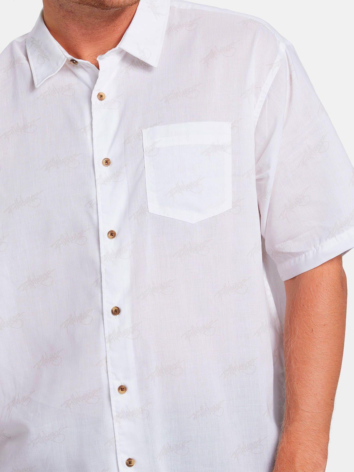 Camisa Manga Corta Hombre Script Print Blanca-3