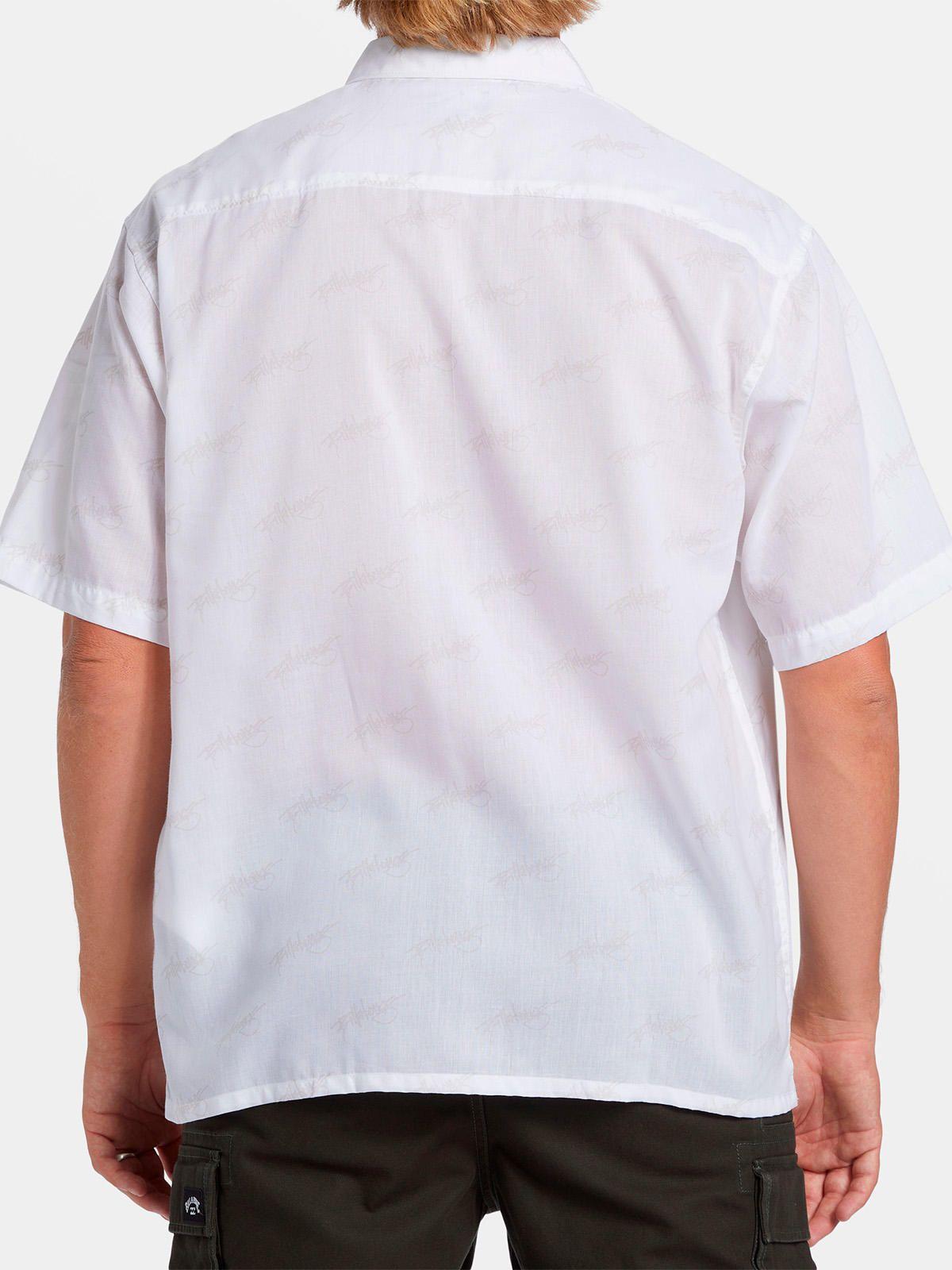 Camisa Manga Corta Hombre Script Print Blanca-4