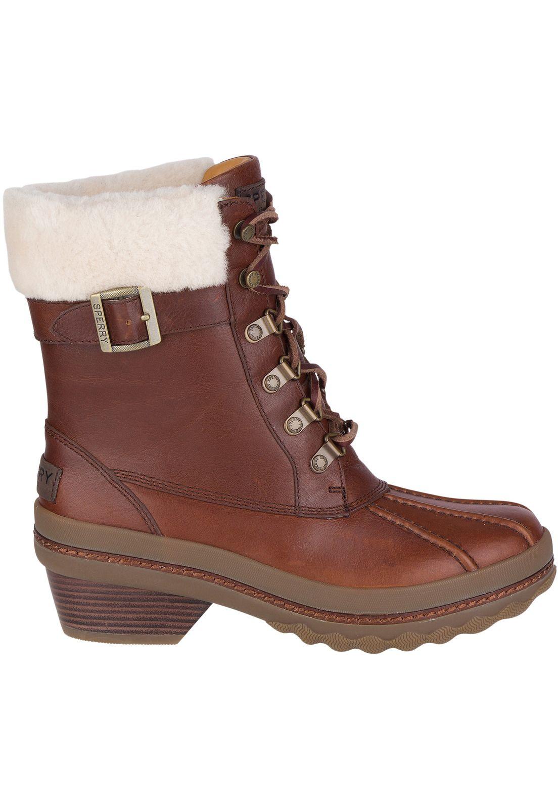 Botín Cuero Gold Cup Ava (Fur) Café Mujer Sperry-1