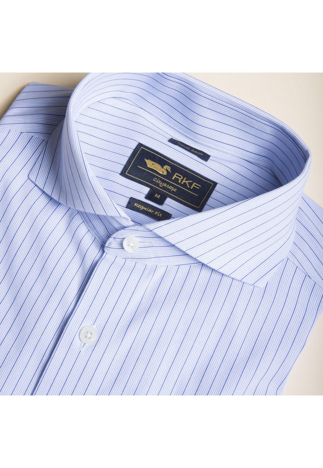 Camisa Libre de arrugas Travel Celeste-3