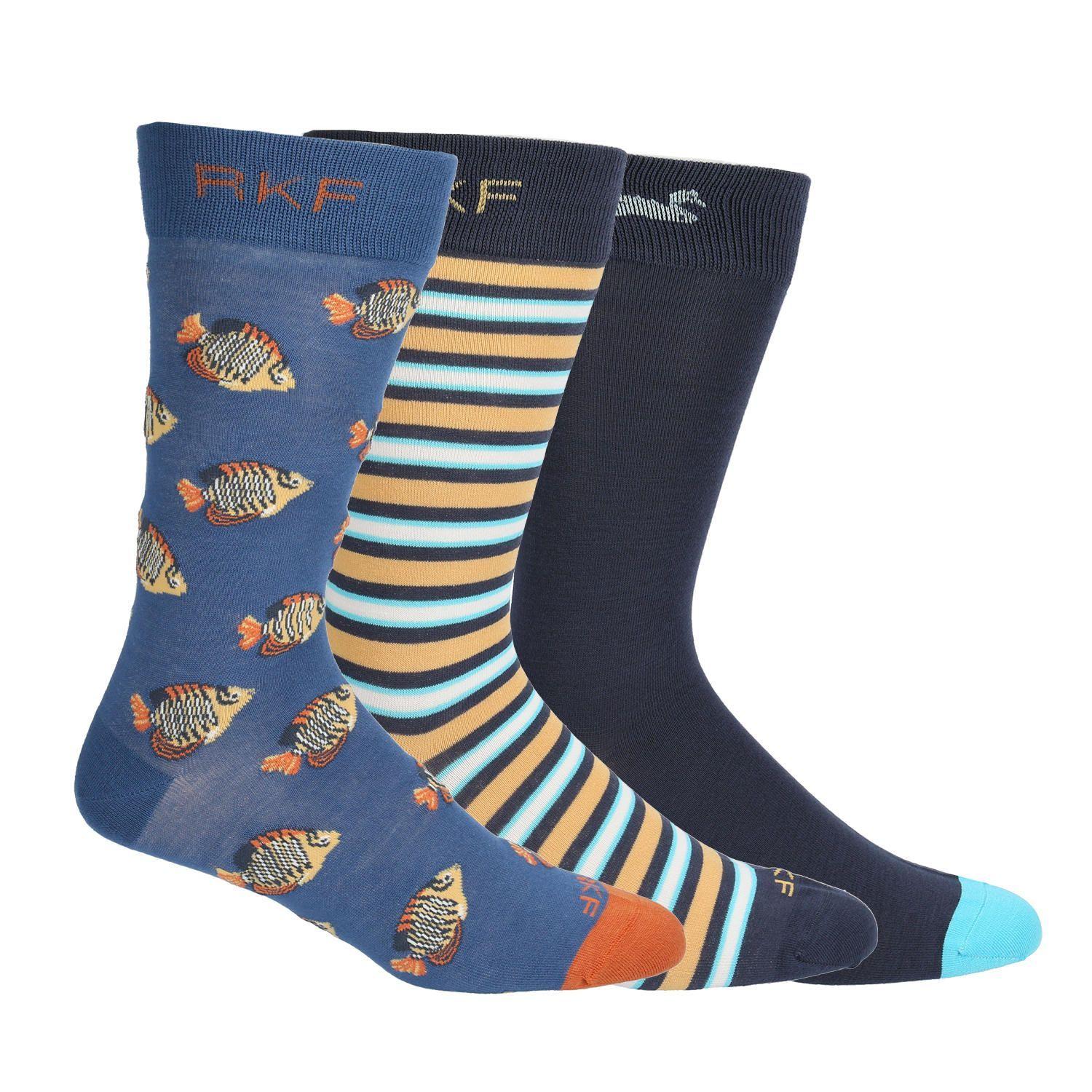 Calcetín Bambú Hombre Pack Gift Pez Multicolor-1
