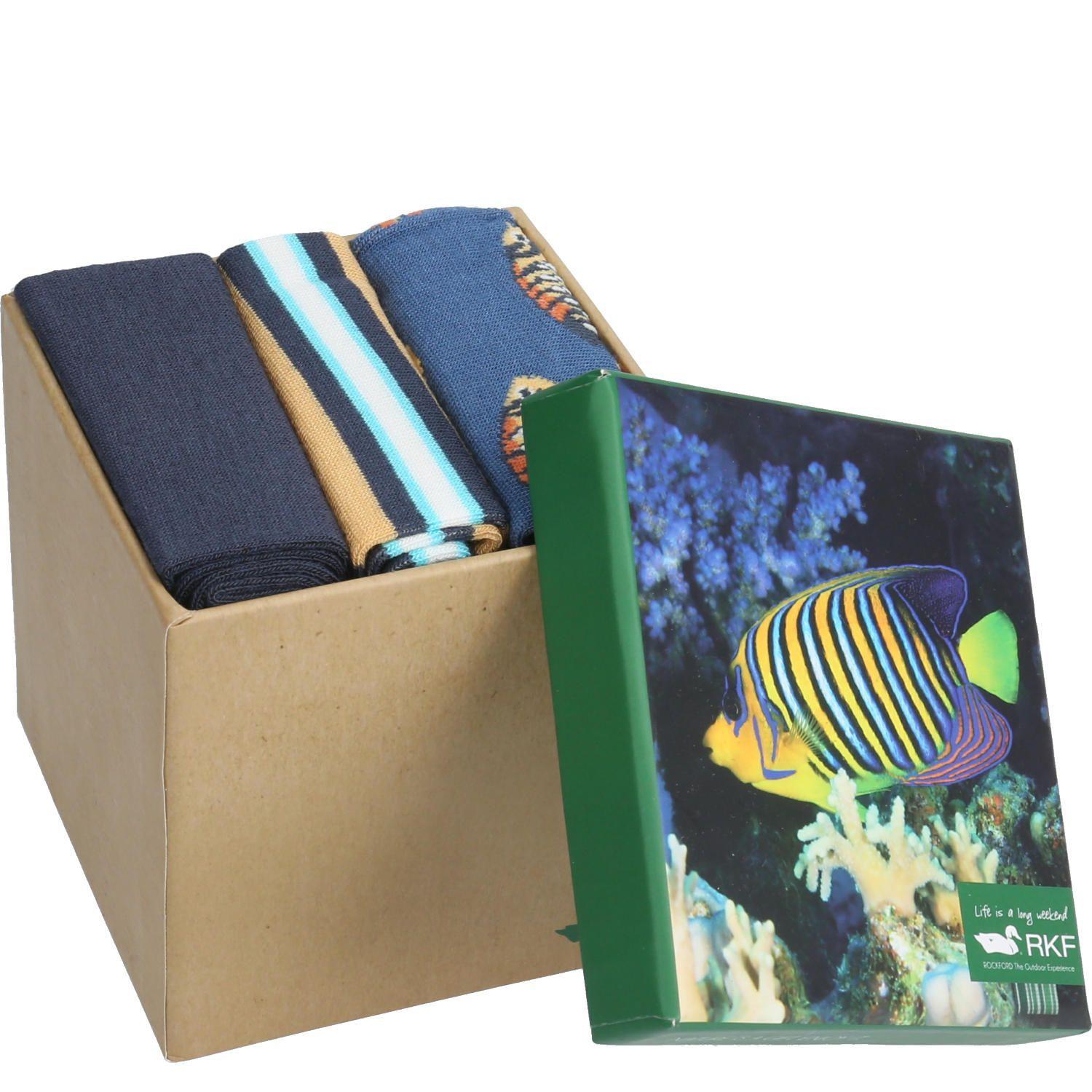 Calcetín Bambú Hombre Pack Gift Pez Multicolor-2