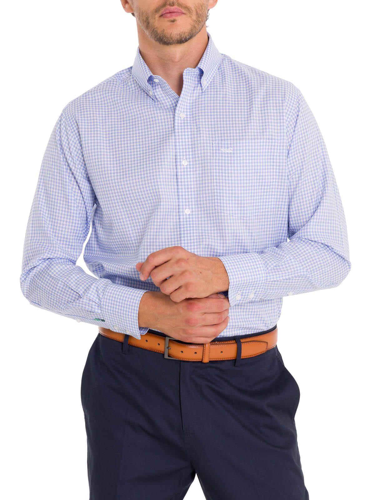 Camisa Hombre Cuello Button-Down WF Azul-6