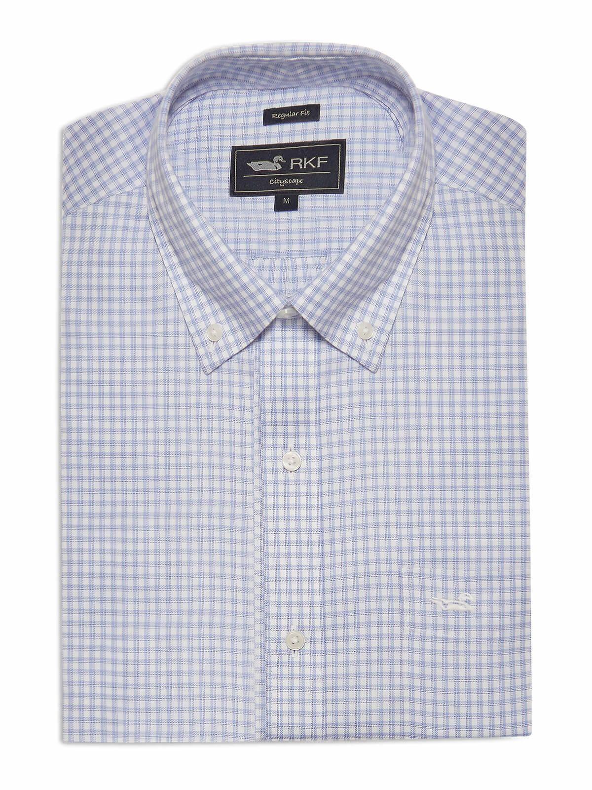 Camisa Hombre Cuello Button-Down WF Azul-0