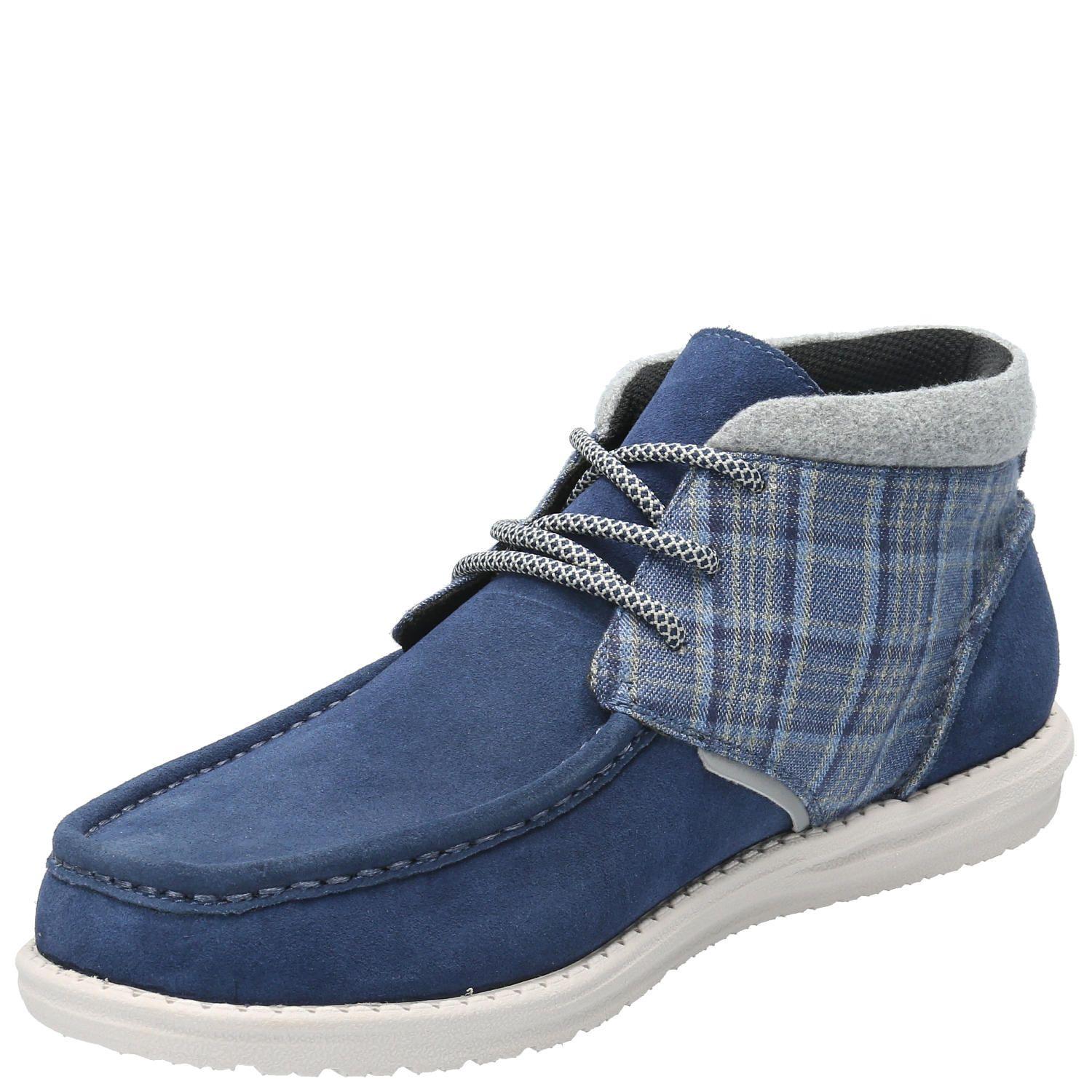 Botin Cuero Hombre Zenta Azul-4