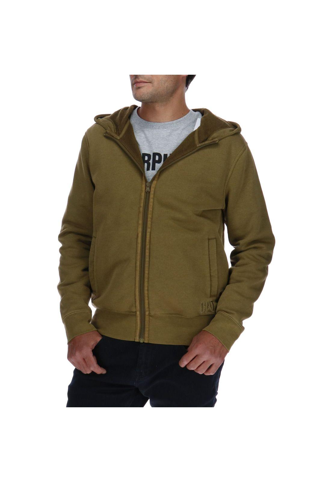 Polerón Hombre Foundation Washed Fz Hooded Sweatshirt Algodón Verde-0