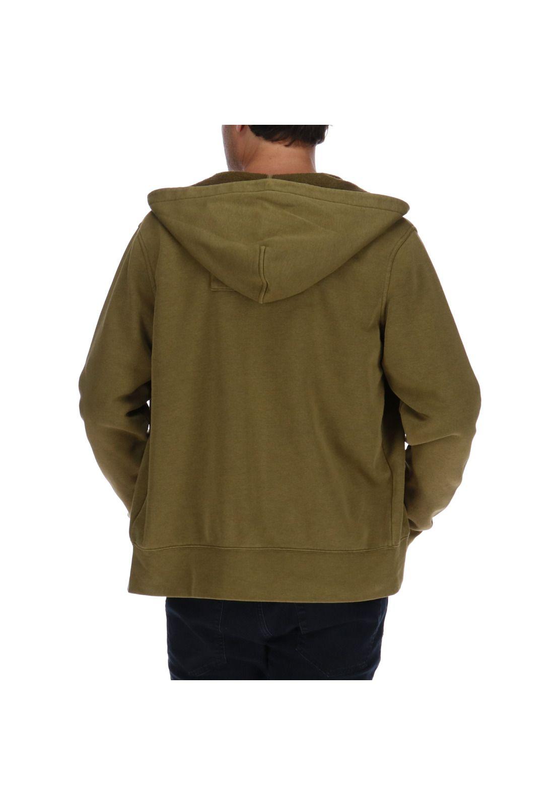 Polerón Hombre Foundation Washed Fz Hooded Sweatshirt Algodón Verde-2