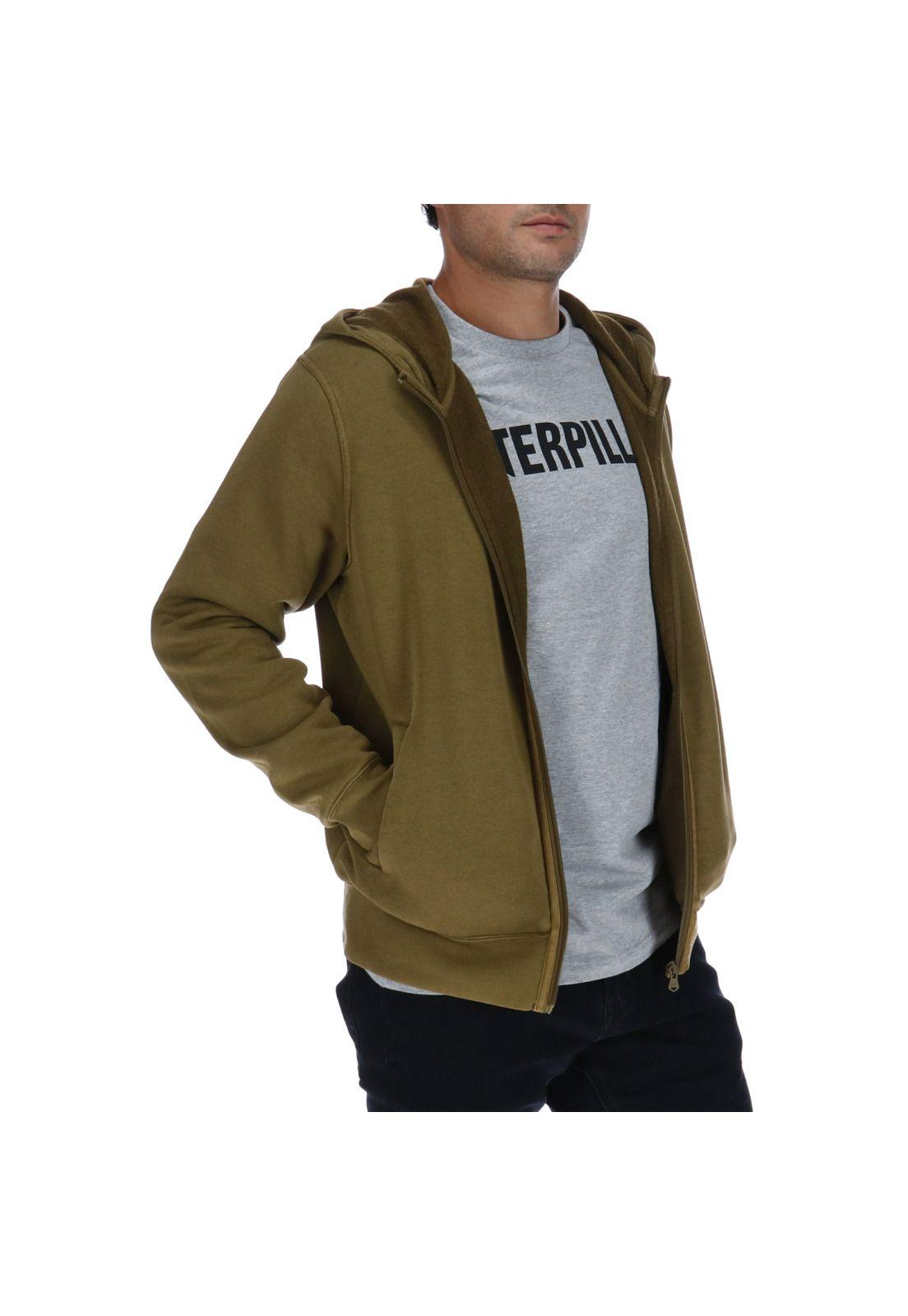 Polerón Hombre Foundation Washed Fz Hooded Sweatshirt Algodón Verde-3