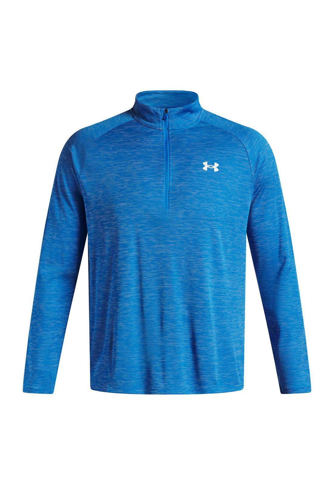 Polerón Training  hombre Tech Textured ½ Zip azul -0
