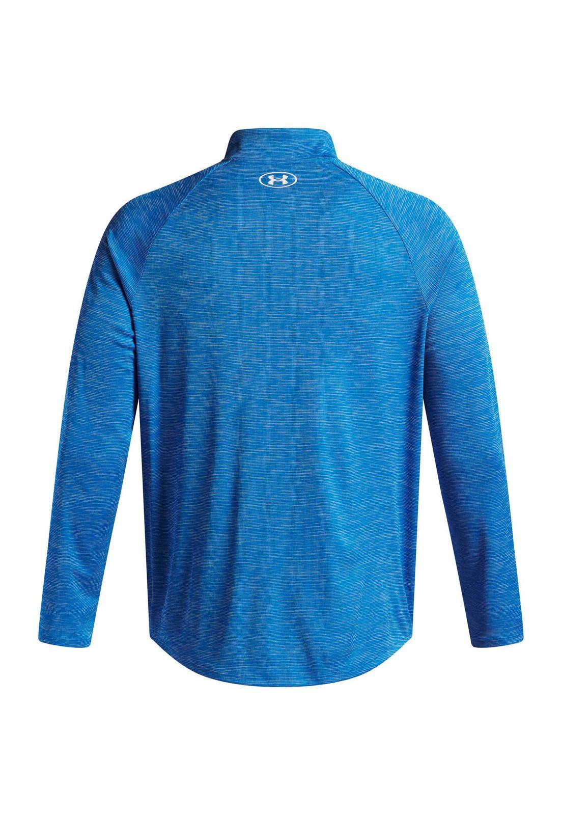 Polerón Training  hombre Tech Textured ½ Zip azul -1