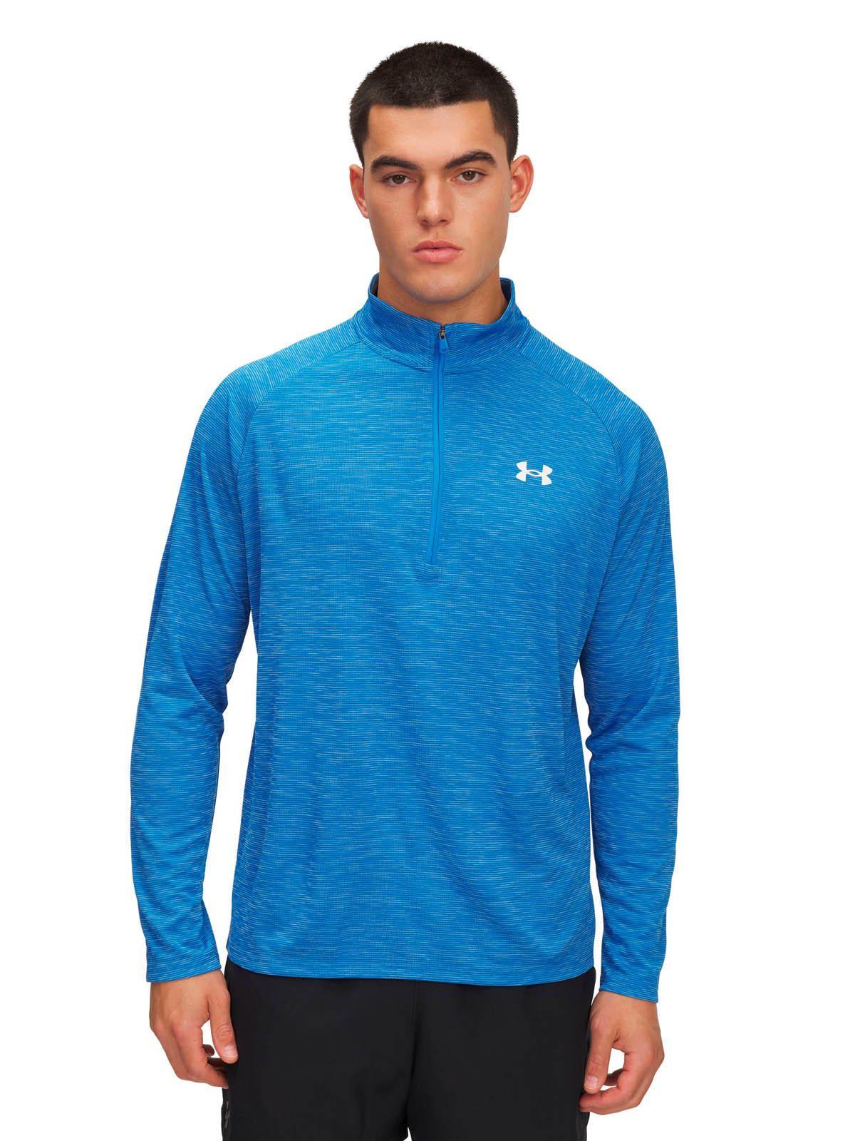 Polerón Training  hombre Tech Textured ½ Zip azul -3