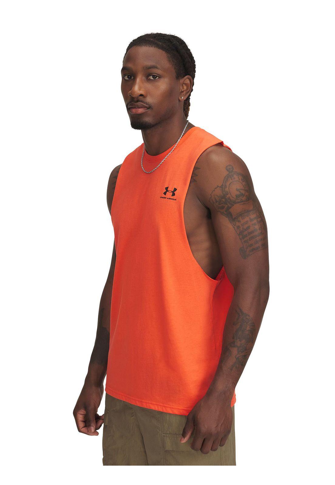 Polera Sin Mangas Leftchest Hombre Naranja-0