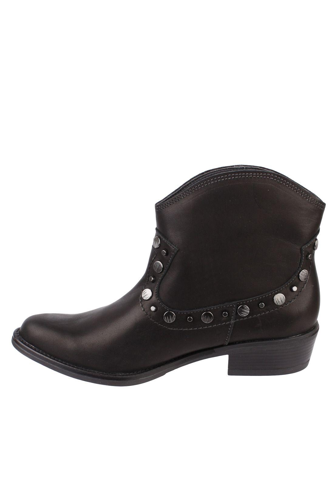 Botin Cuero Mujer Texan Stud Negro-2