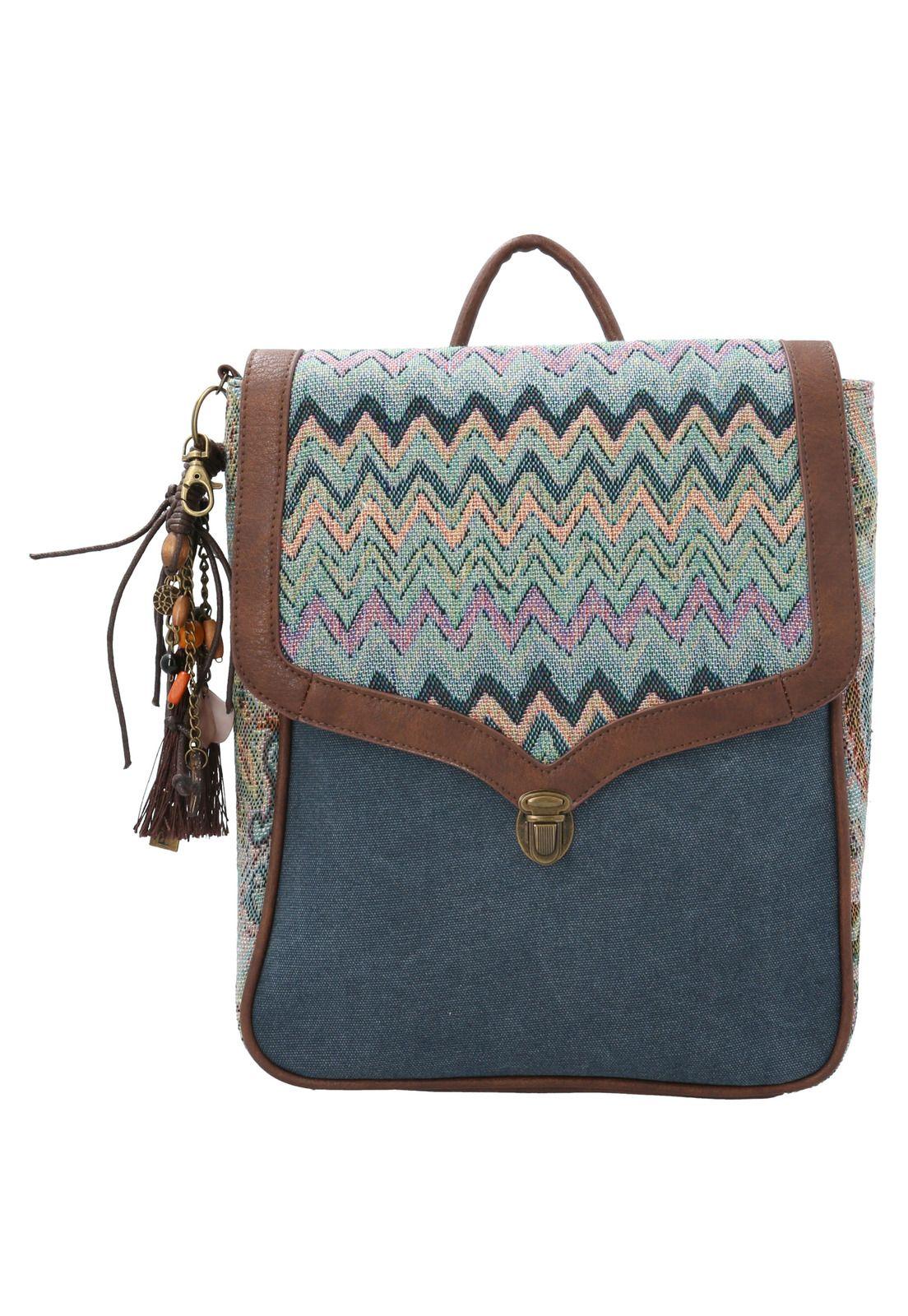 Mochila Textil Mujer Alesia BackBag Azul-0