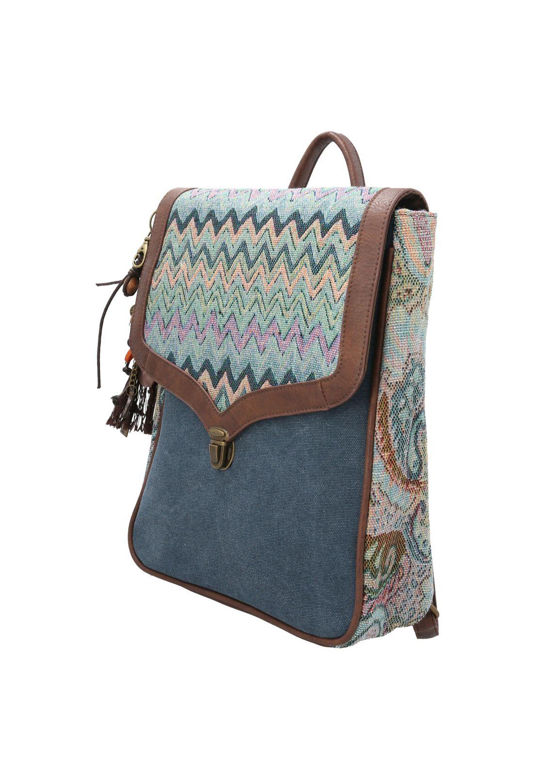 Mochila Textil Mujer Alesia BackBag Azul-1