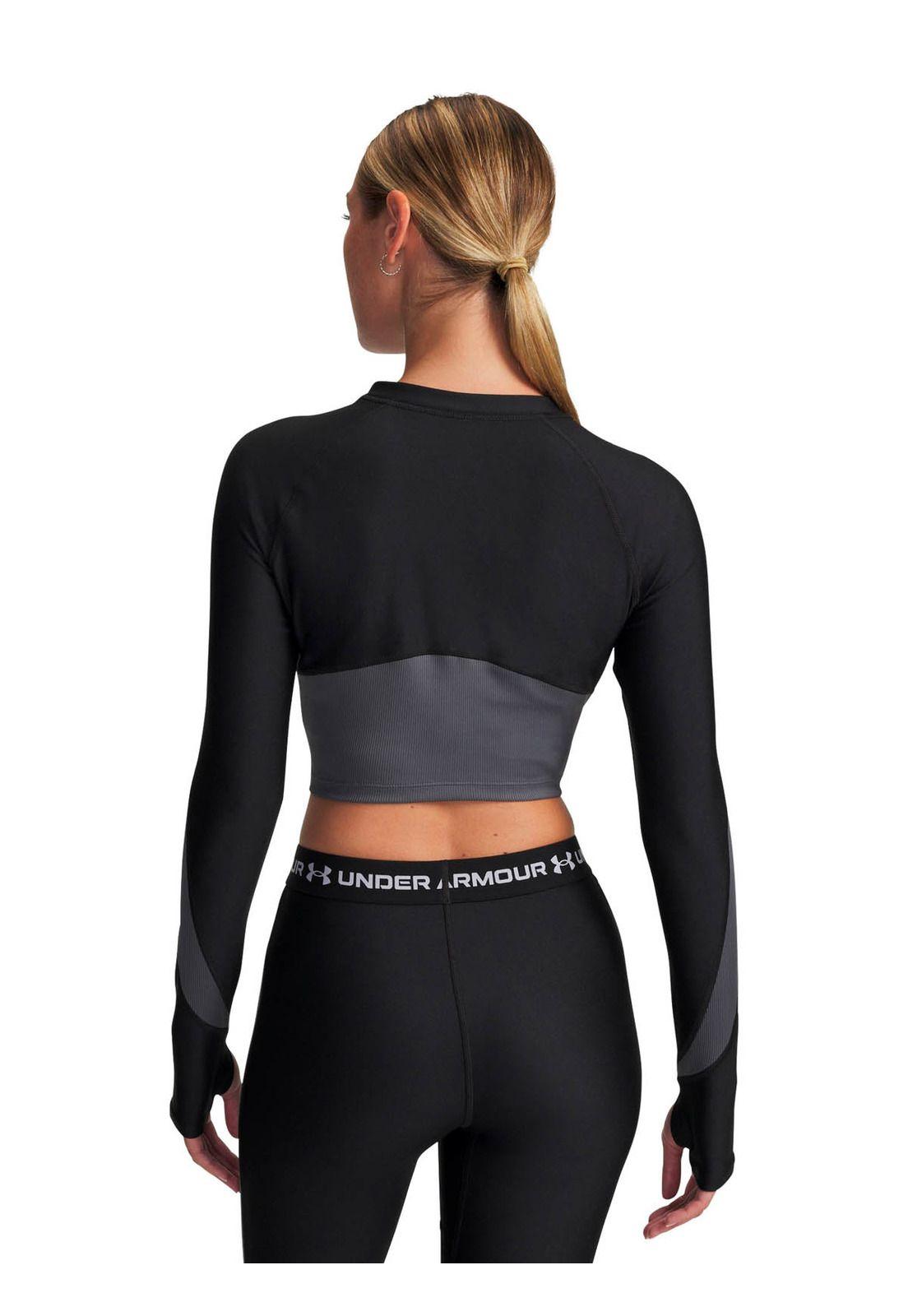 Polerón Training para mujer HeatGear Rib negro -1