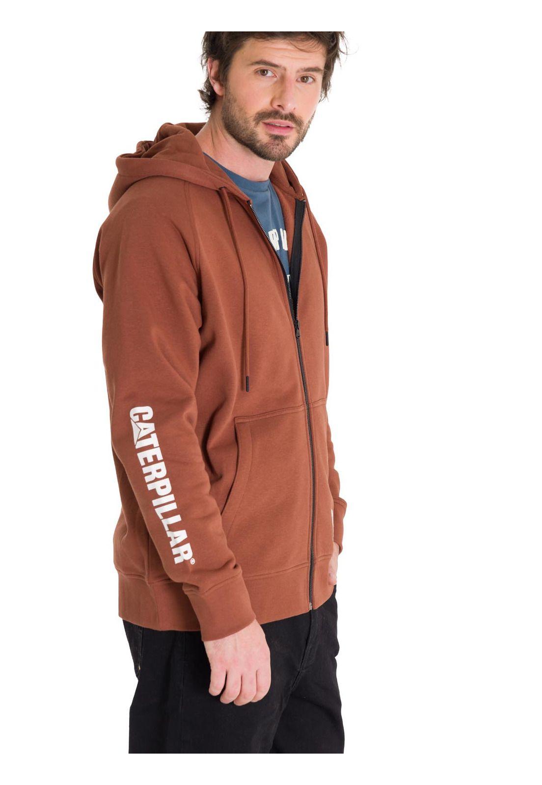 Polerón Fleece Full Zip Hombre Terracota-4
