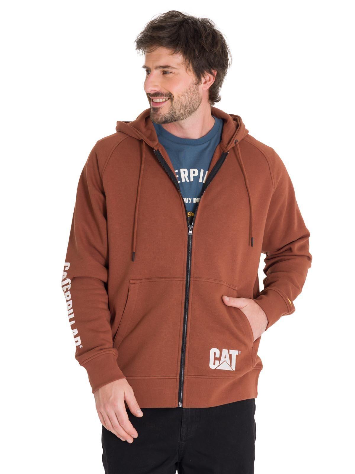 Polerón Fleece Full Zip Hombre Terracota-1