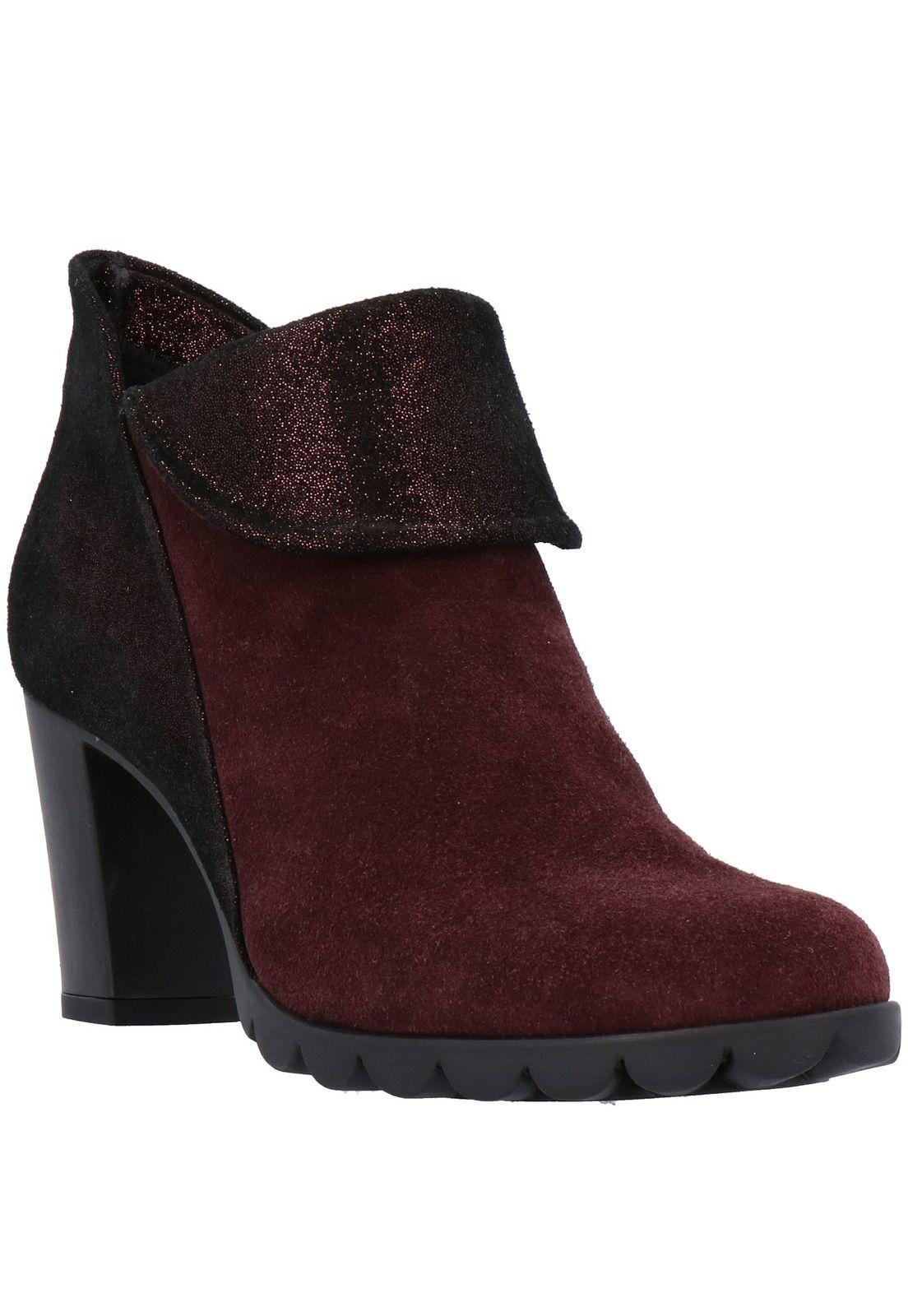 Botin Mujer Cuero Dipartment Burdeo-0