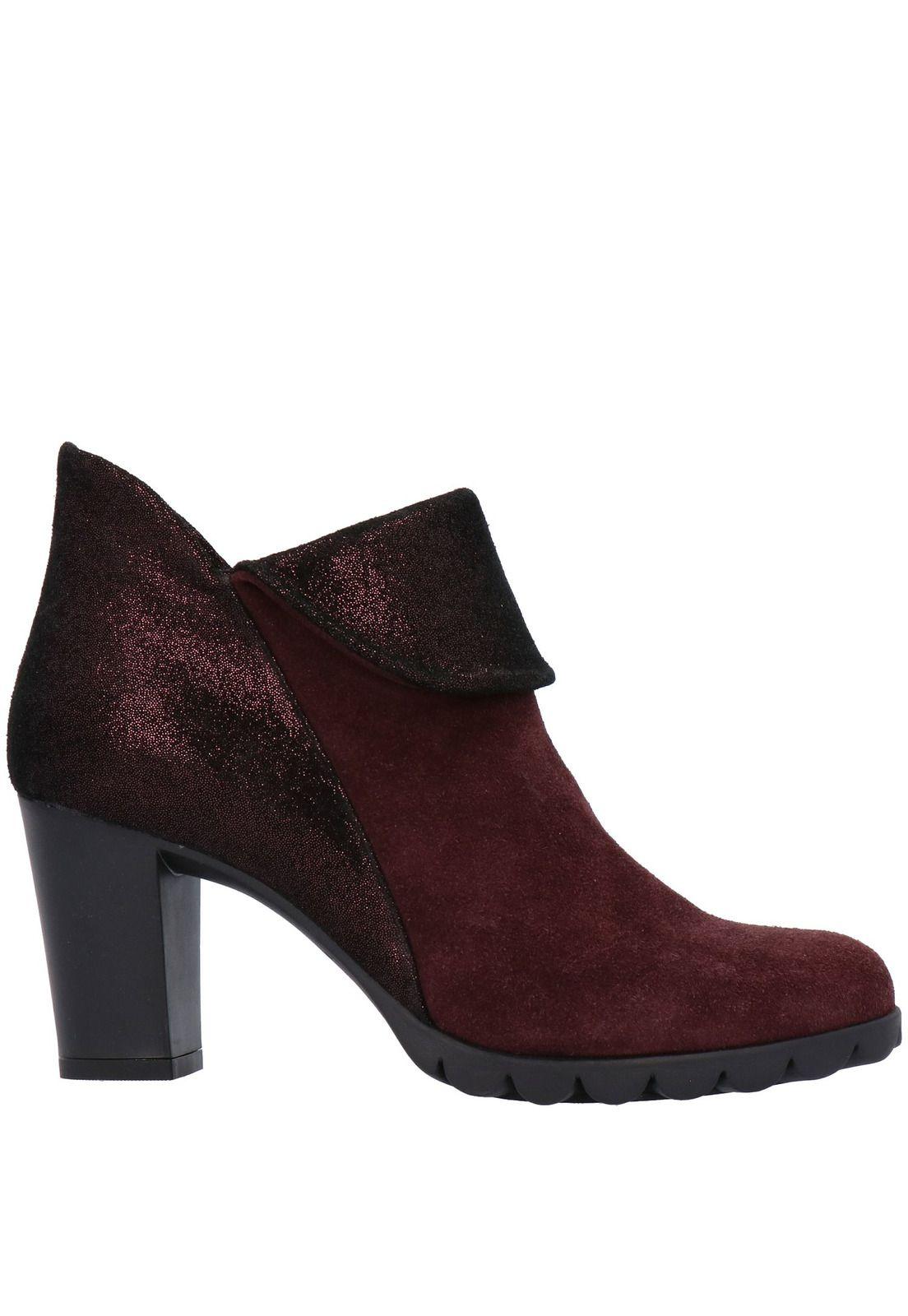 Botin Mujer Cuero Dipartment Burdeo-1