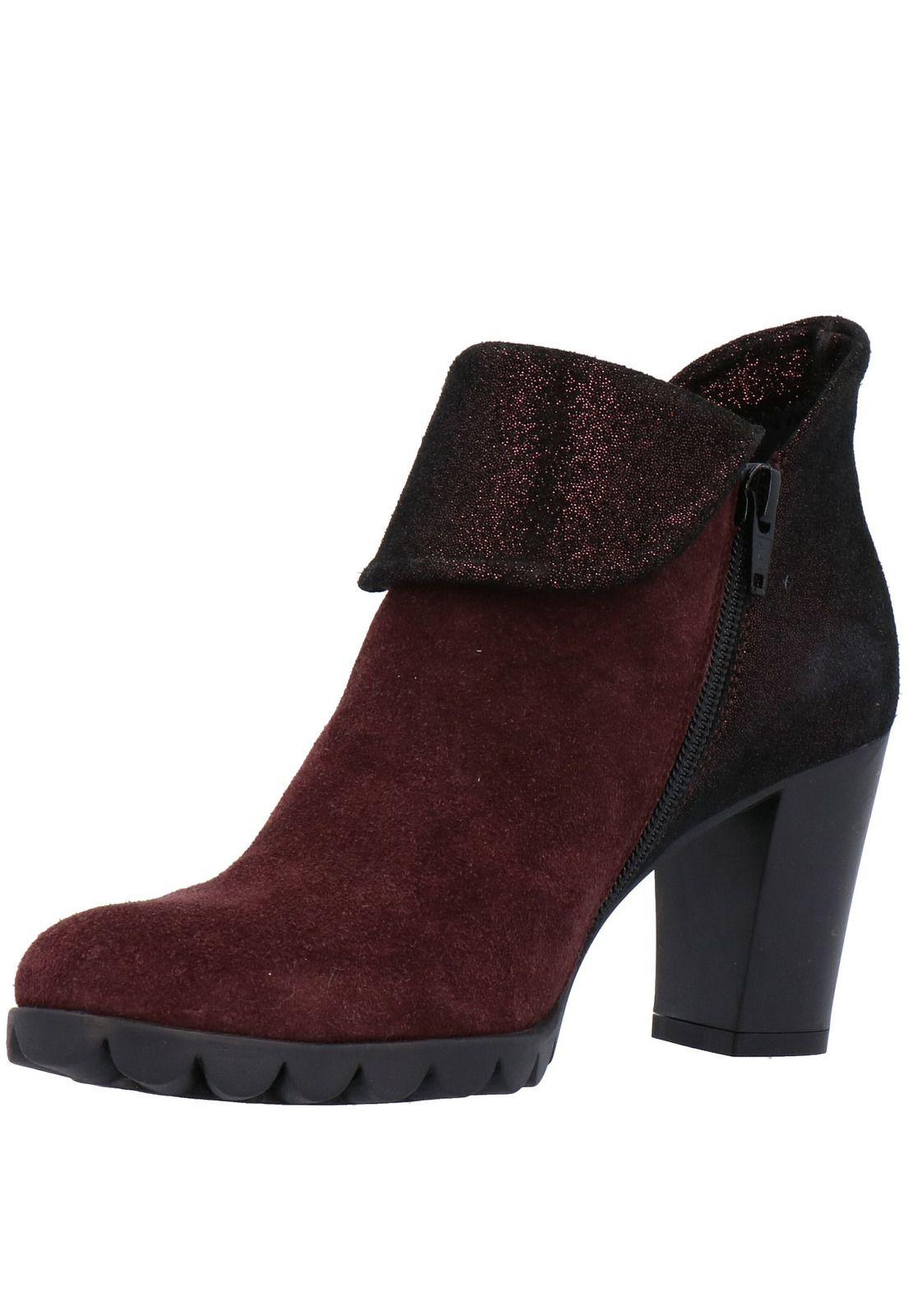 Botin Mujer Cuero Dipartment Burdeo-3