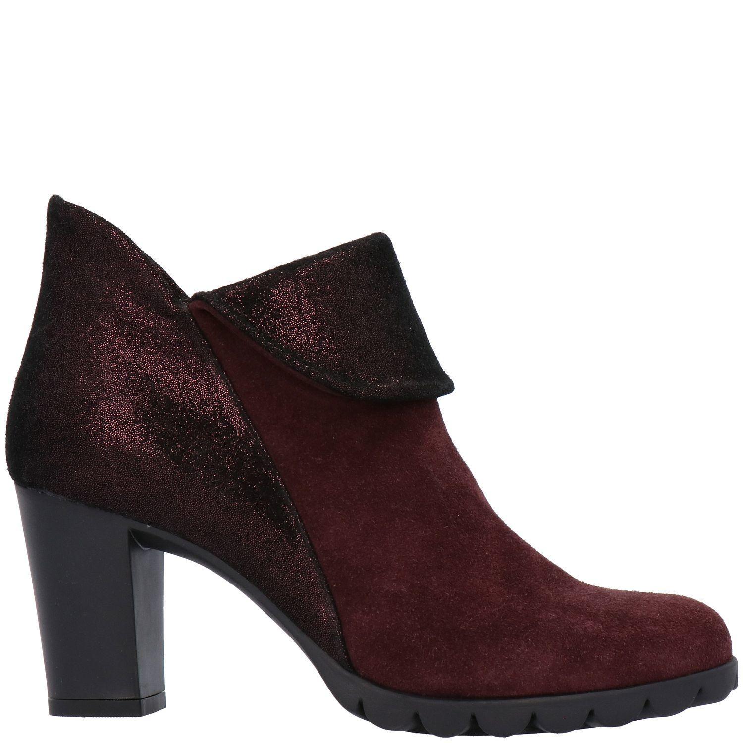 Botin Mujer Cuero Dipartment Burdeo-1