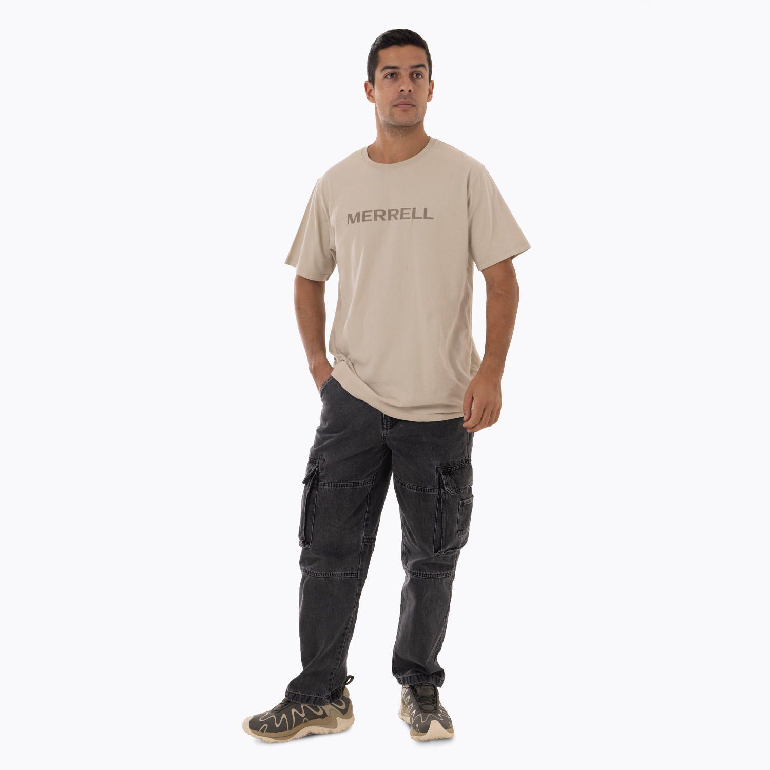 Polera Manga Corta Hombre Logo Tee Beige-4