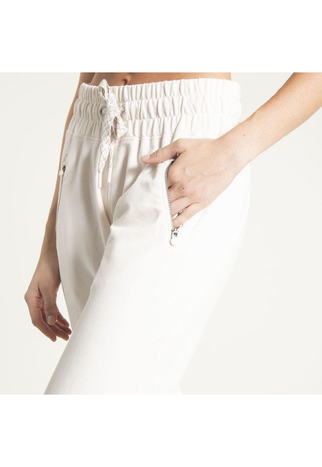 Pantalón Mujer Travel Pants Crema-3