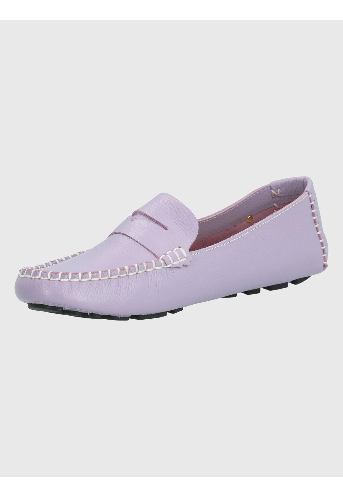 Mocasín Cuero Lila Mujer Domaso -3