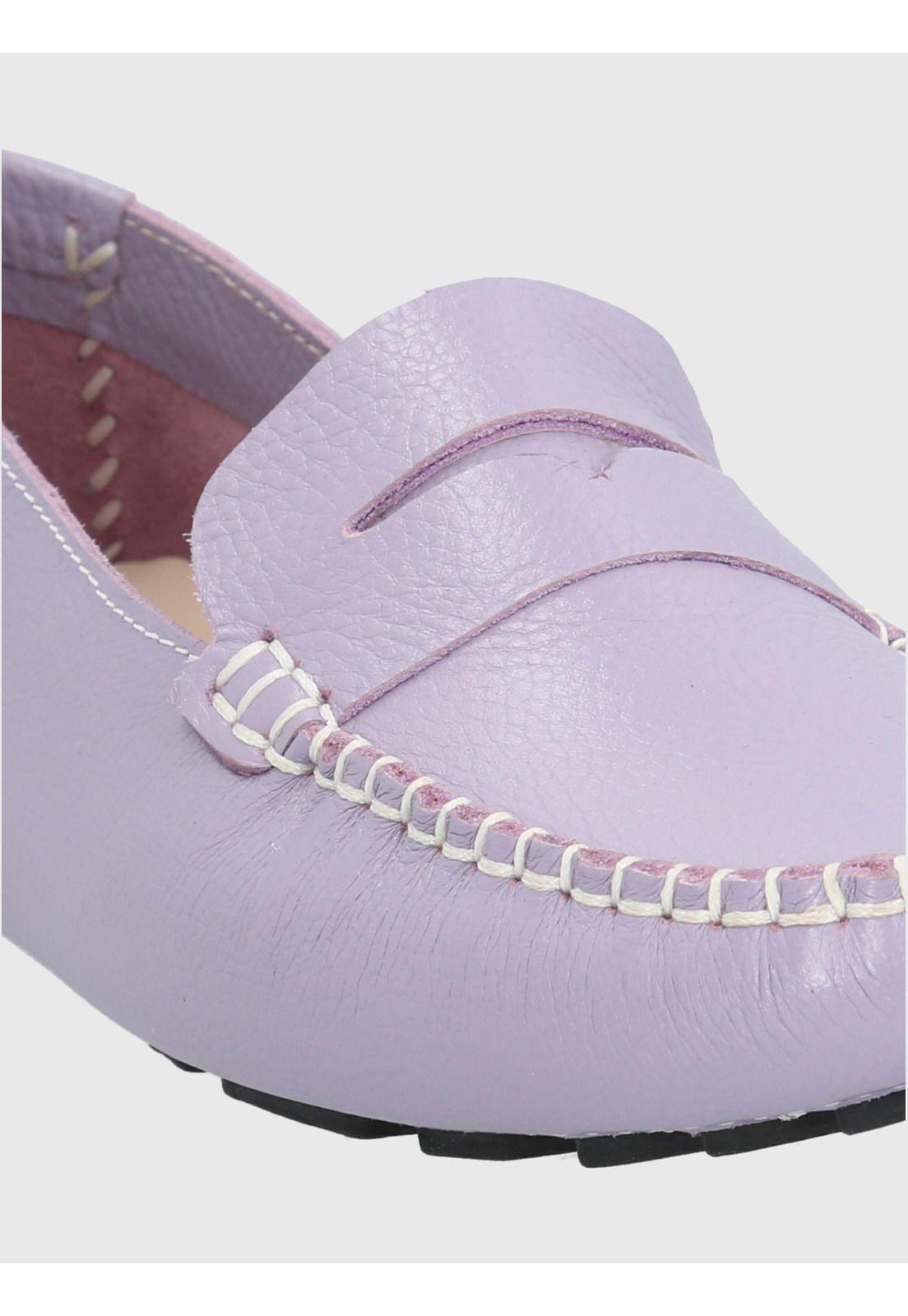 Mocasín Cuero Lila Mujer Domaso -6