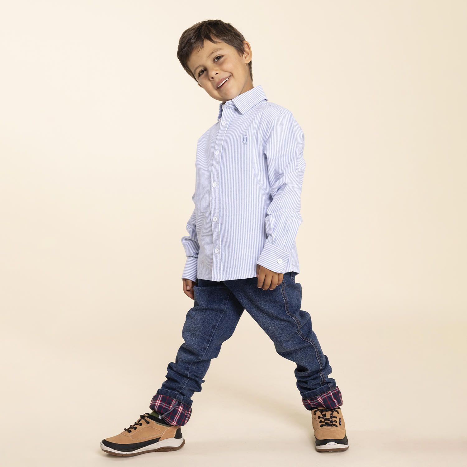 Zapatilla Cuero Niño Birke Azul-3