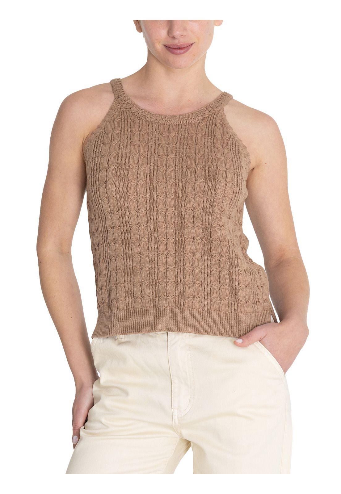 Polera Algodón Orgánico Café Samar Mujer -4