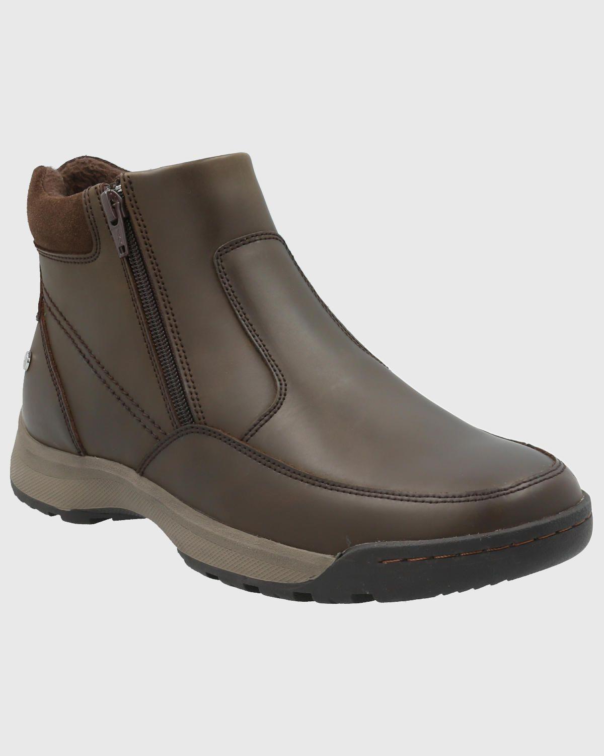 Botin Cuero Hombre Chief Café-0