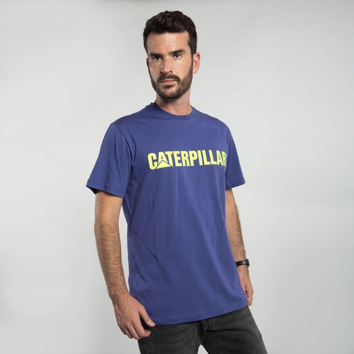 Polera M/C Hombre Slim Fit Caterpillar Azul-1