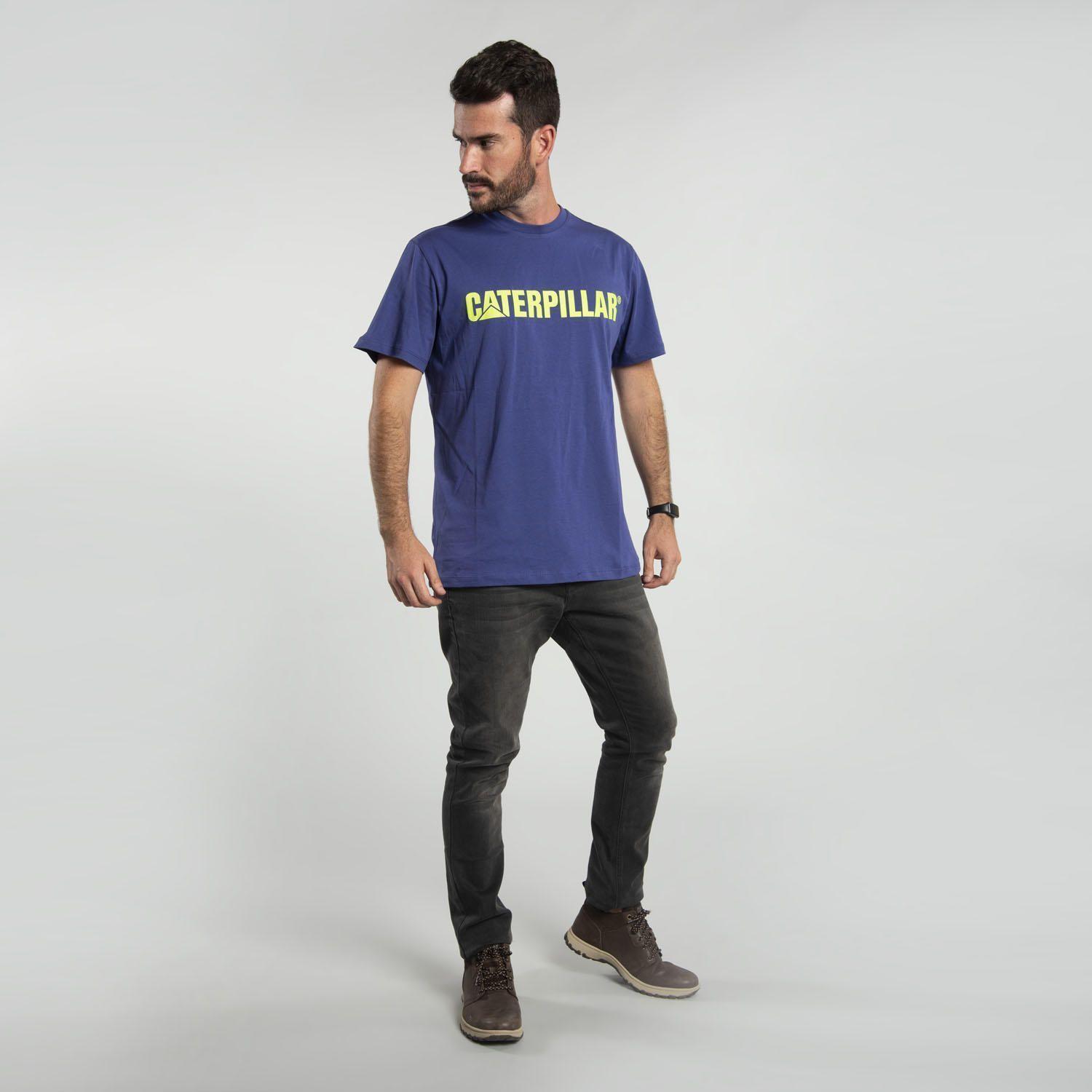 Polera M/C Hombre Slim Fit Caterpillar Azul-4